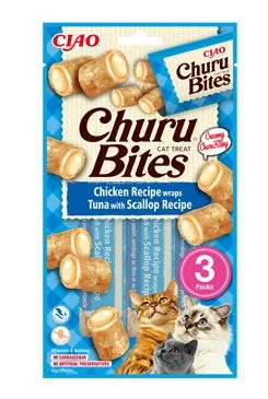 Cat Bites Chicken Wraps Receta de Atún y Vieira 3x10g