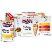 Cat Delicious Dinners chicken, beef, game tins 6x400g
