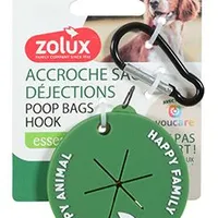 Poop bag holder with carabiner, green YC