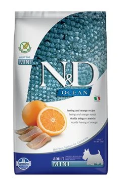 N&D OCEAN DOG Mini Arenque y Naranja Gramáž 2,5kg, Stáří Adult
