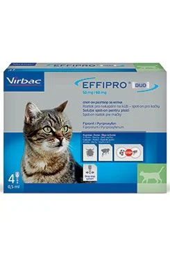 Effipro DUO Cat (1 ) 50 60 mg Gramáž 6kg, Objem 5ml, Počet 4x0