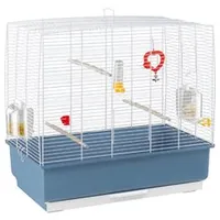 Jaula PIANO 4 para pájaros 59x33x55cm blanco-azul FP